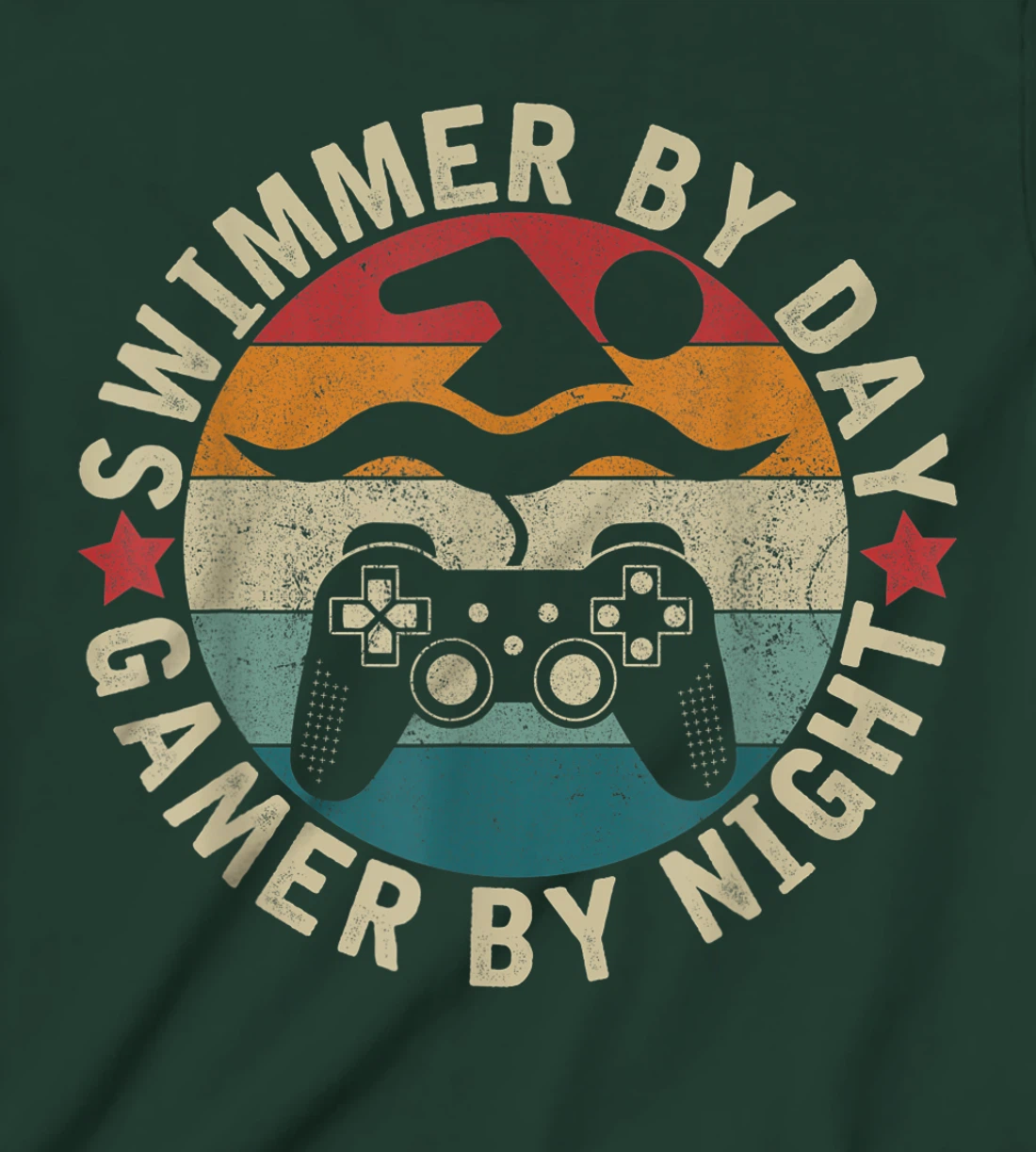 Swimmer By Day Gamer By Night Swimming Funny Swim Gaming T-Shirt, Kid T-Shirt and Women T-Shirt