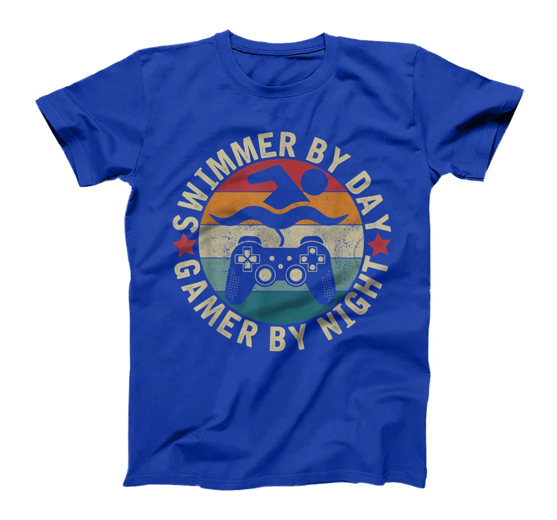 Swimmer By Day Gamer By Night Swimming Funny Swim Gaming T-Shirt, Kid T-Shirt and Women T-Shirt