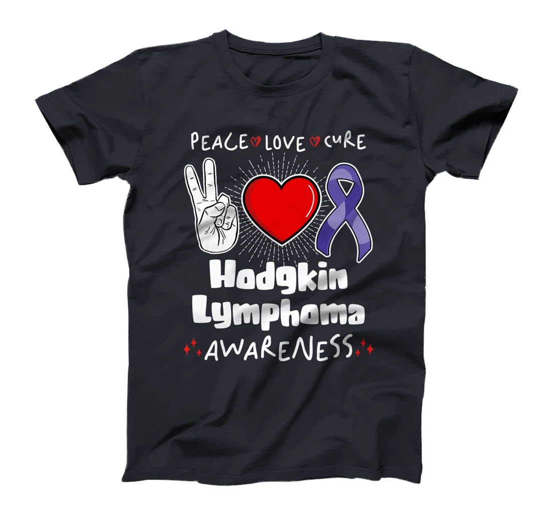 Peace Love Cure Hodgkin Lymphoma Awareness T-Shirt, Women T-Shirt