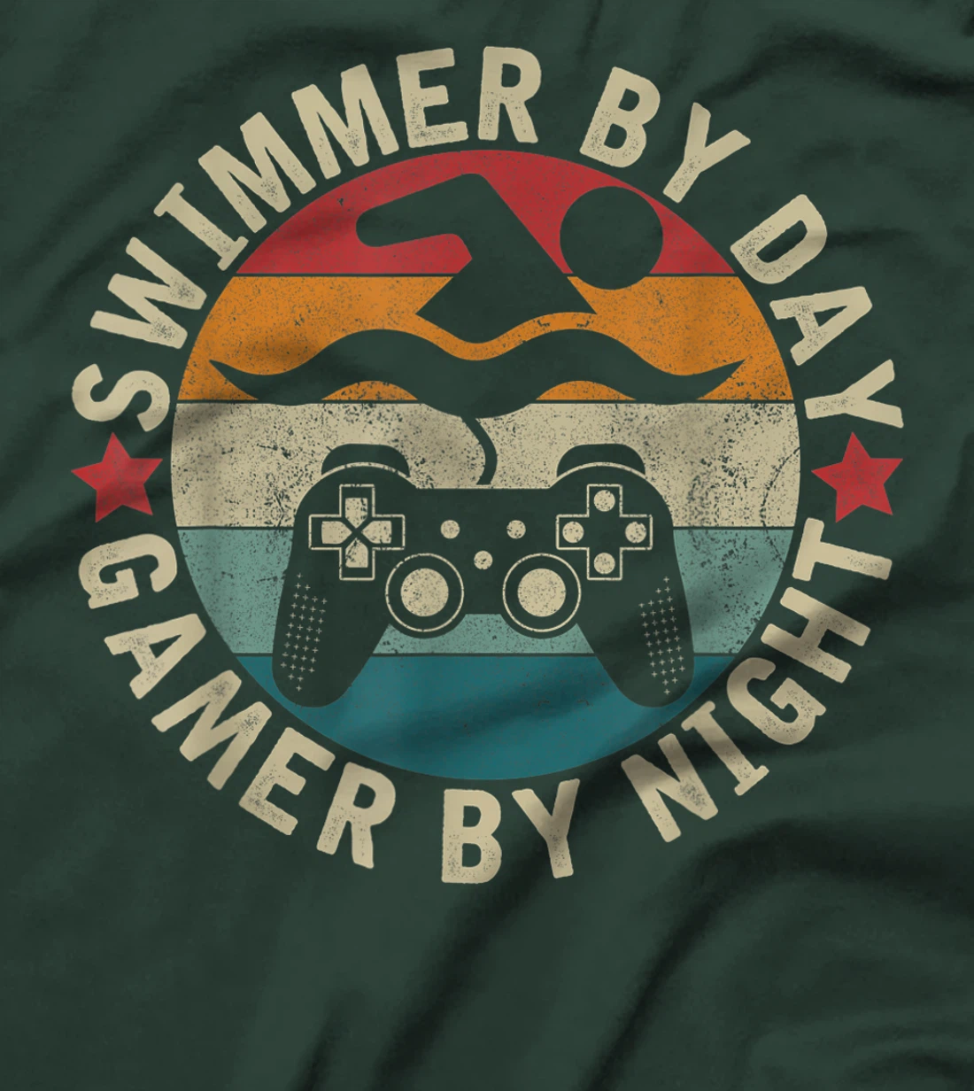 Swimmer By Day Gamer By Night Swimming Funny Swim Gaming T-Shirt, Kid T-Shirt and Women T-Shirt