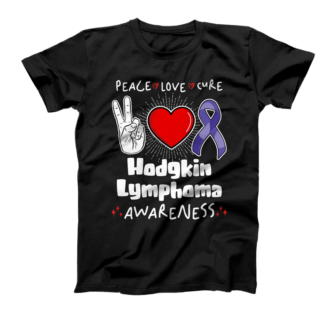 Peace Love Cure Hodgkin Lymphoma Awareness T-Shirt, Women T-Shirt