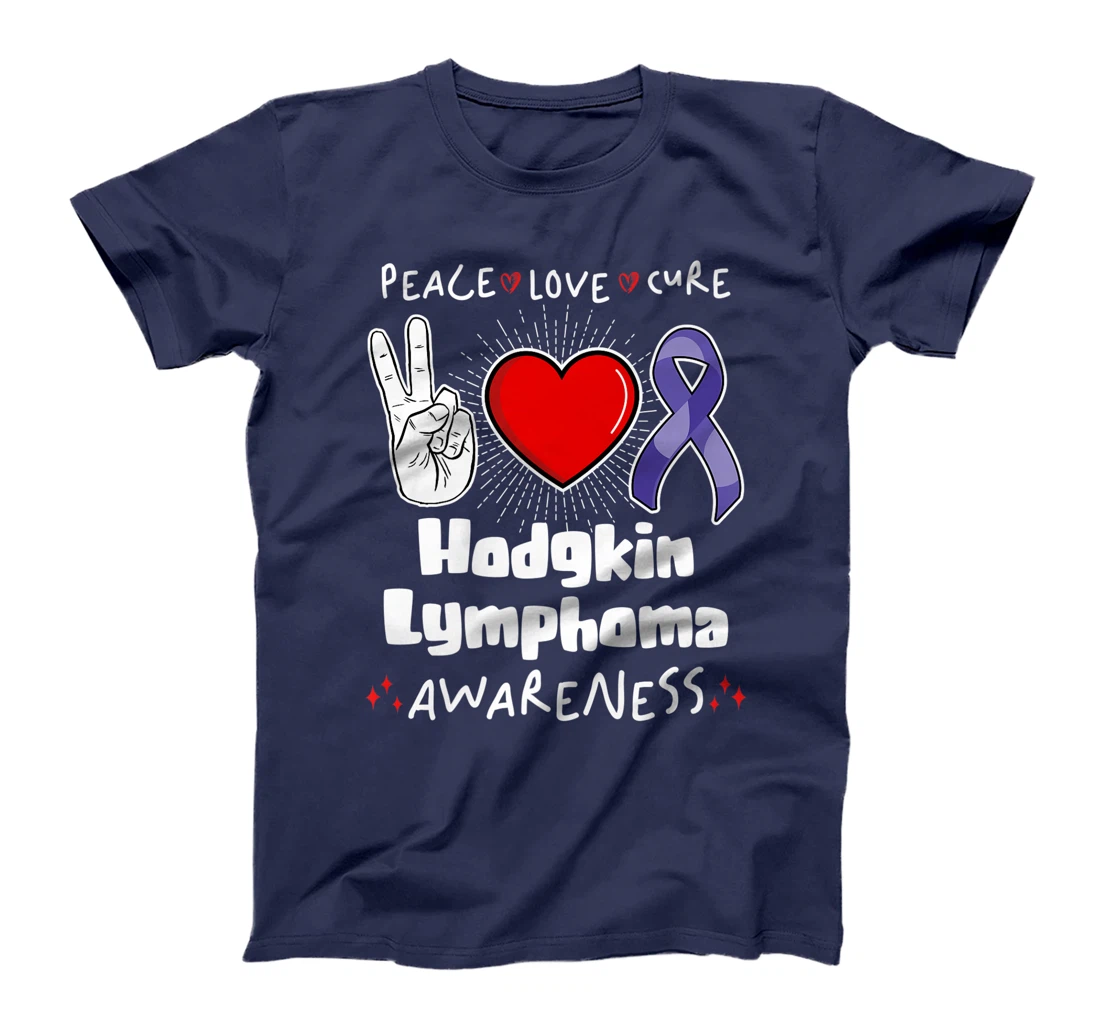 Peace Love Cure Hodgkin Lymphoma Awareness T-Shirt, Women T-Shirt