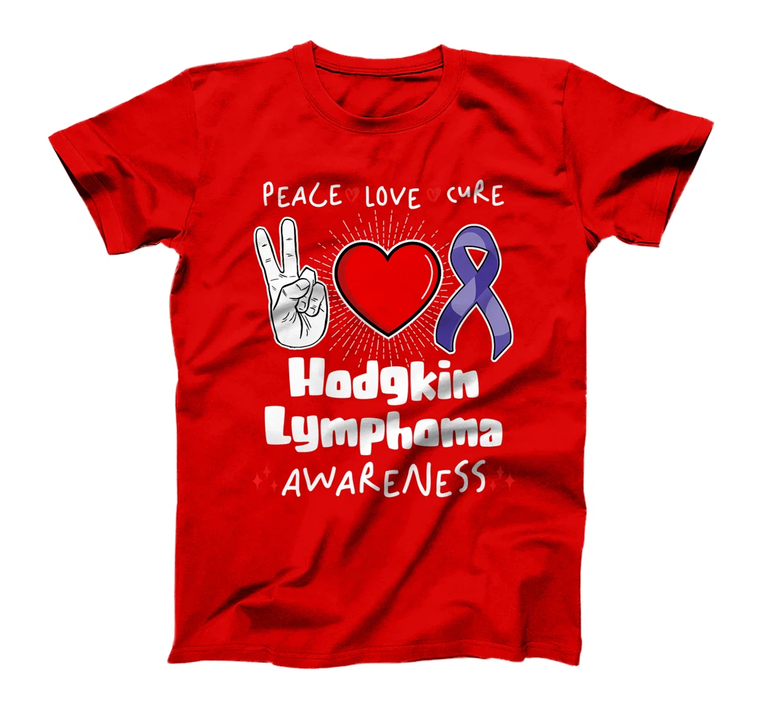 Peace Love Cure Hodgkin Lymphoma Awareness T-Shirt, Women T-Shirt