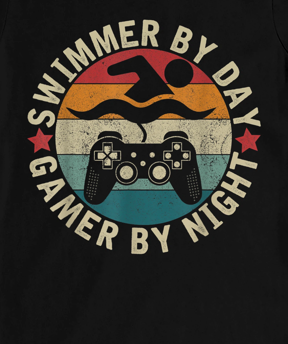 Swimmer By Day Gamer By Night Swimming Funny Swim Gaming T-Shirt, Kid T-Shirt and Women T-Shirt