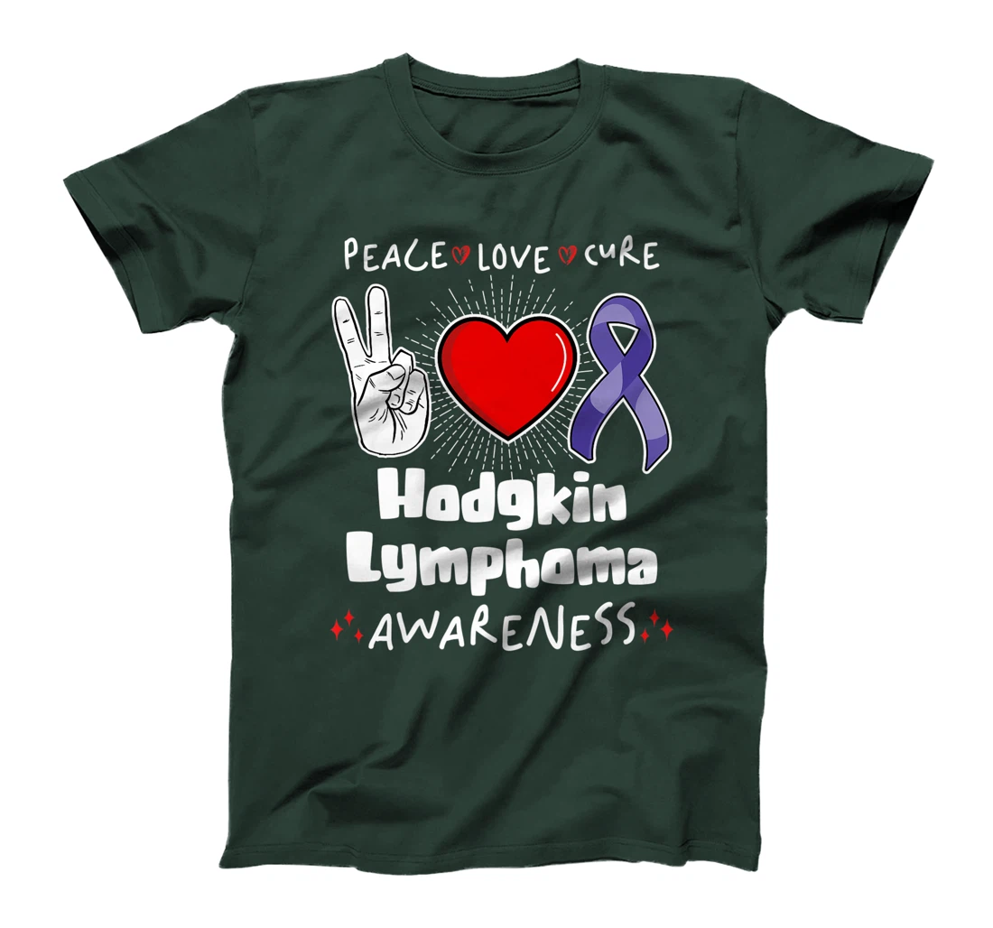 Peace Love Cure Hodgkin Lymphoma Awareness T-Shirt, Women T-Shirt