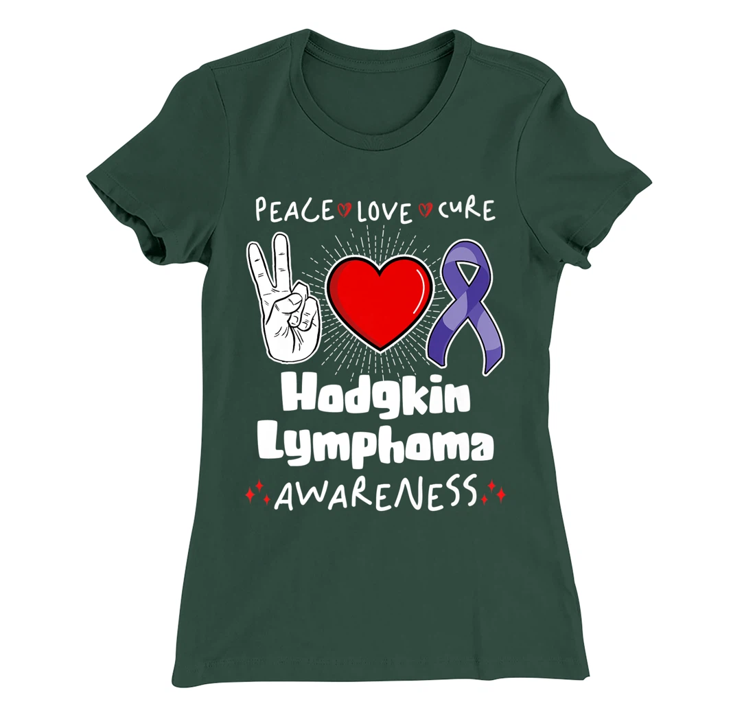 Peace Love Cure Hodgkin Lymphoma Awareness T-Shirt, Women T-Shirt