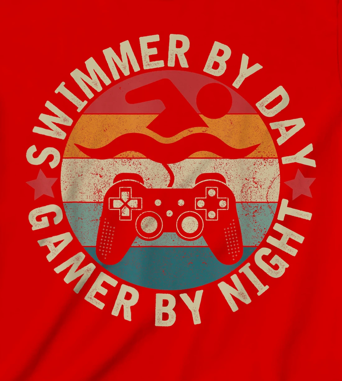 Swimmer By Day Gamer By Night Swimming Funny Swim Gaming T-Shirt, Kid T-Shirt and Women T-Shirt