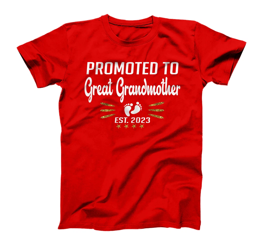 Promoted to Great Grandma 2023 - Funny Tee Pregnancy Reveal T-Shirt, Women T-Shirt