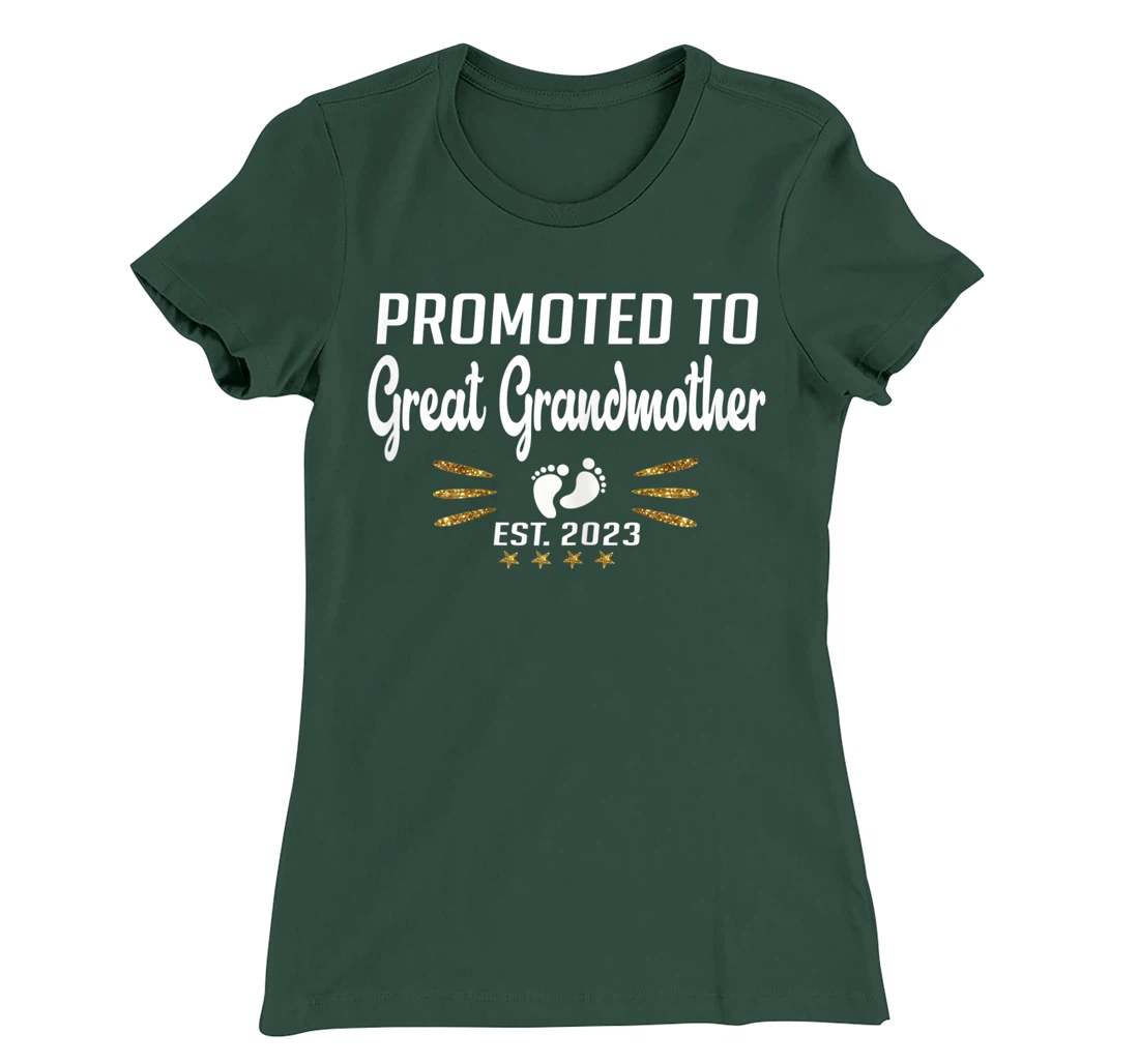 Promoted to Great Grandma 2023 - Funny Tee Pregnancy Reveal T-Shirt, Women T-Shirt