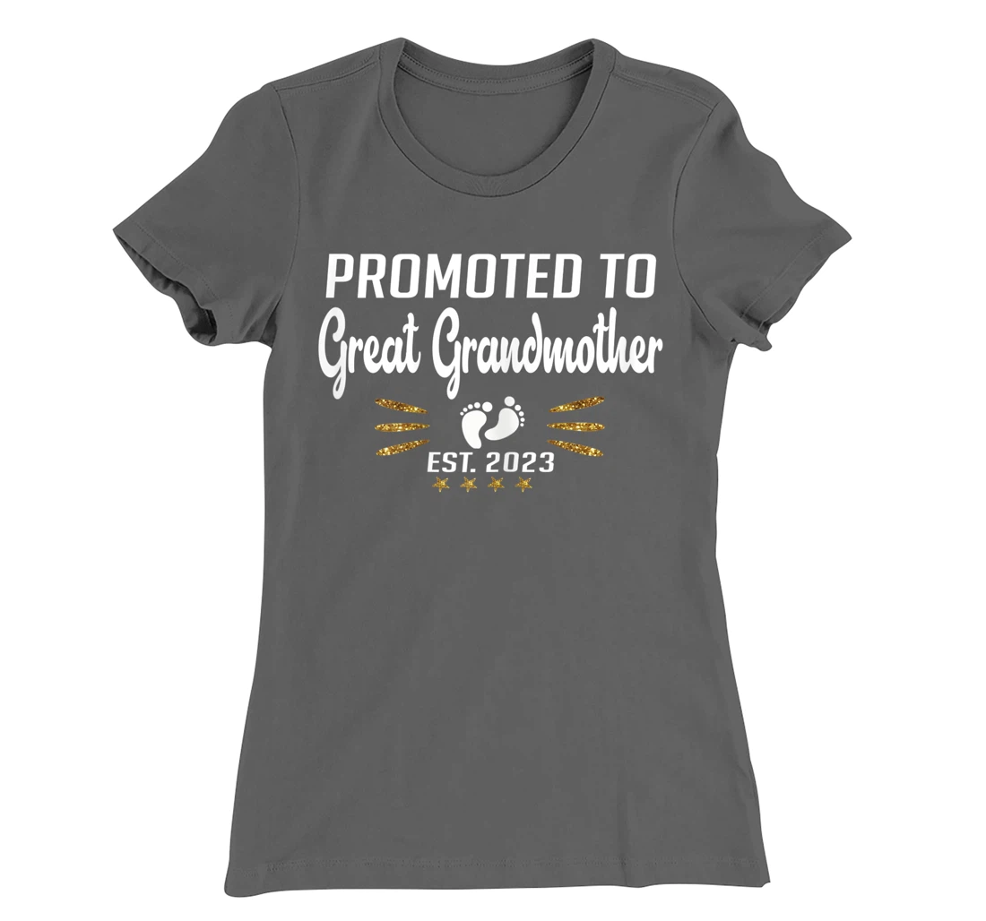 Promoted to Great Grandma 2023 - Funny Tee Pregnancy Reveal T-Shirt, Women T-Shirt
