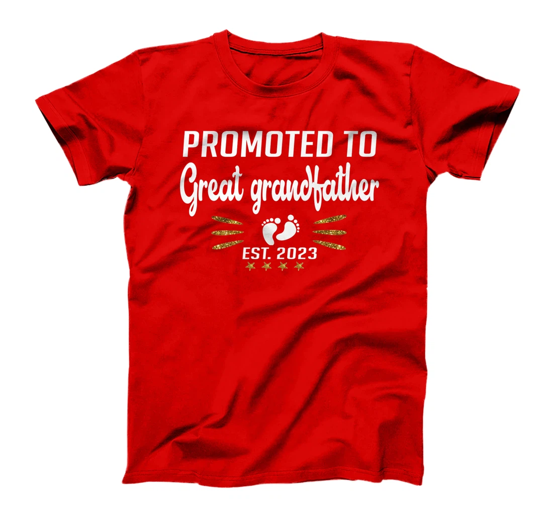Promoted to Graet Grandpa 2023 - Funny Tee Pregnancy Reveal T-Shirt