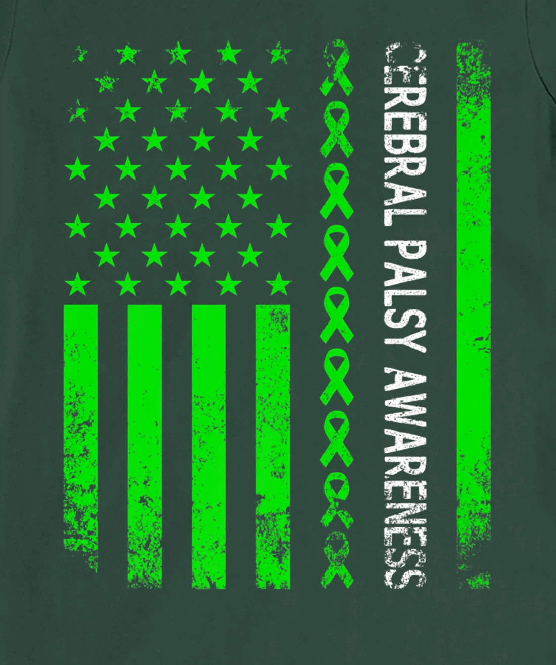 Vintage Cerebral Palsy Awareness Month American Flag CP T-Shirt, Women T-Shirt
