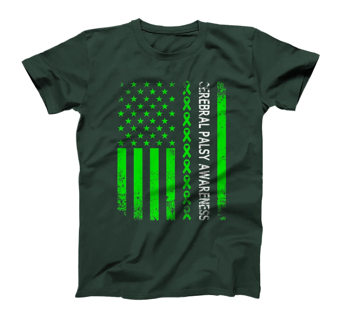 Vintage Cerebral Palsy Awareness Month American Flag CP T-Shirt, Women T-Shirt
