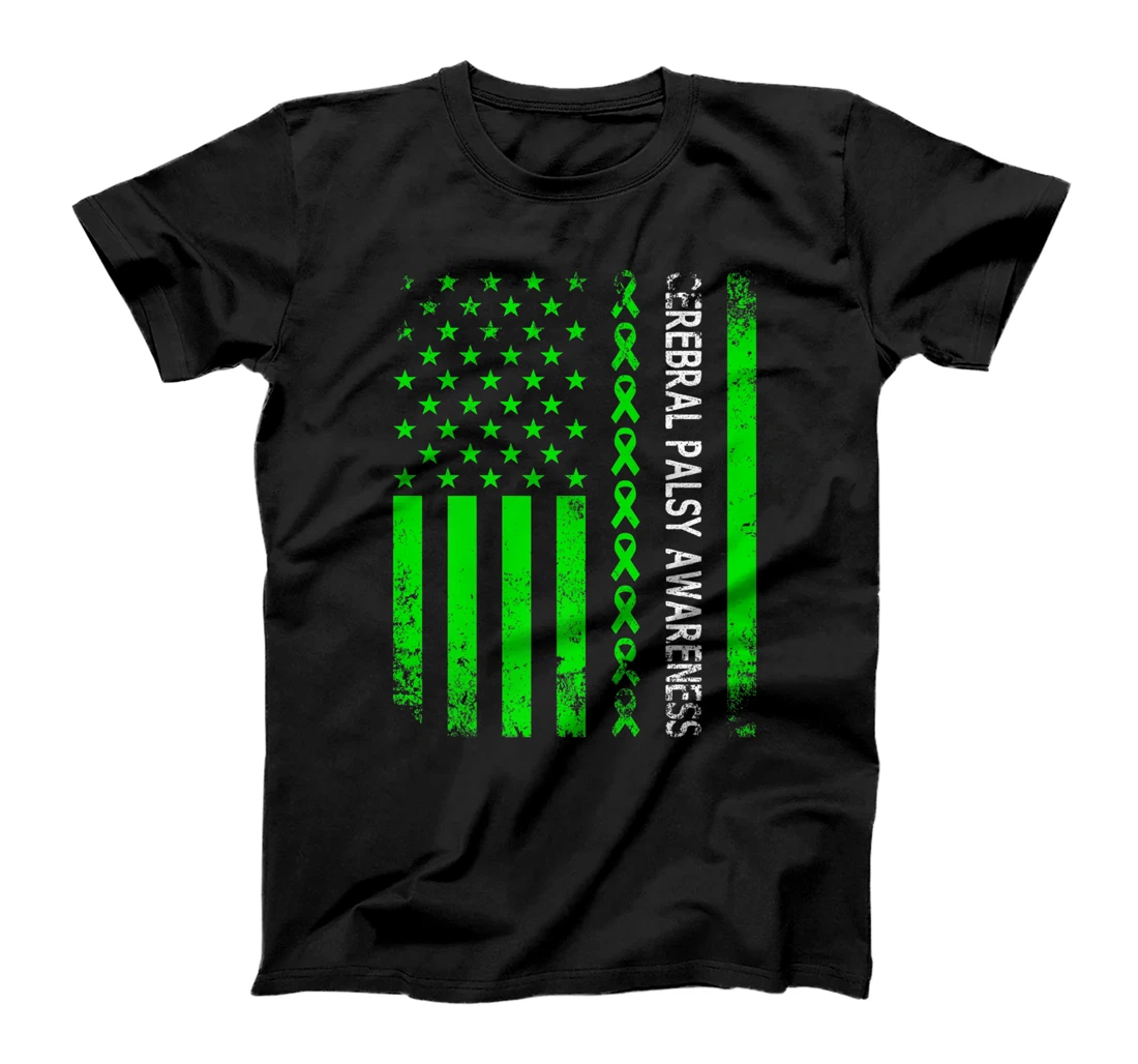 Vintage Cerebral Palsy Awareness Month American Flag CP T-Shirt, Women T-Shirt