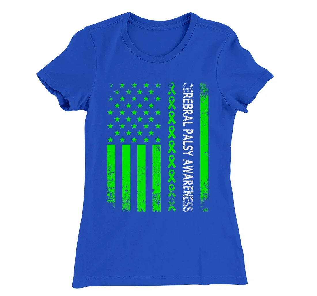 Vintage Cerebral Palsy Awareness Month American Flag CP T-Shirt, Women T-Shirt