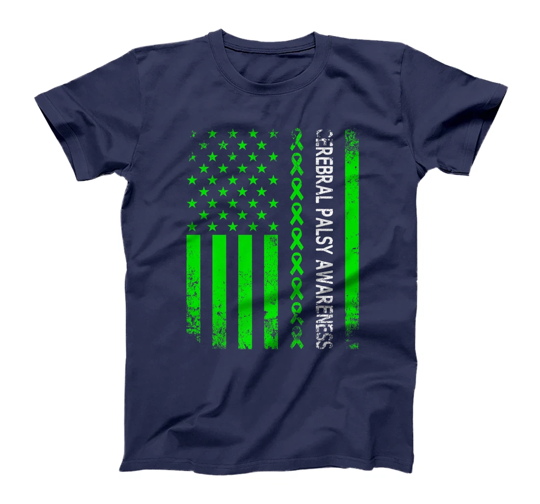 Vintage Cerebral Palsy Awareness Month American Flag CP T-Shirt, Women T-Shirt