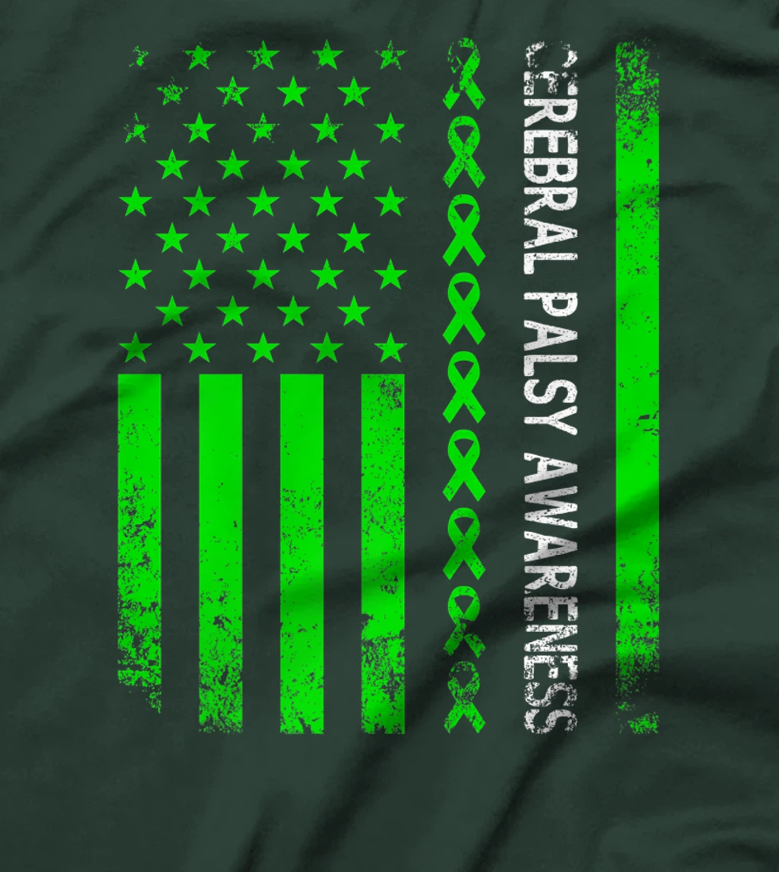 Vintage Cerebral Palsy Awareness Month American Flag CP T-Shirt, Women T-Shirt