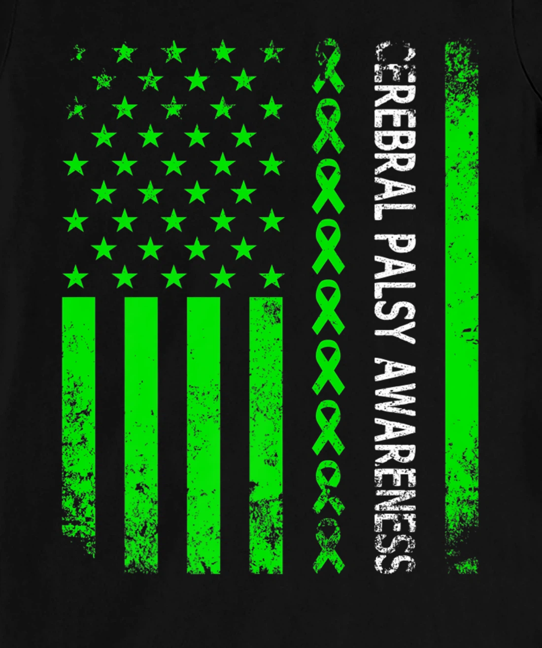 Vintage Cerebral Palsy Awareness Month American Flag CP T-Shirt, Women T-Shirt