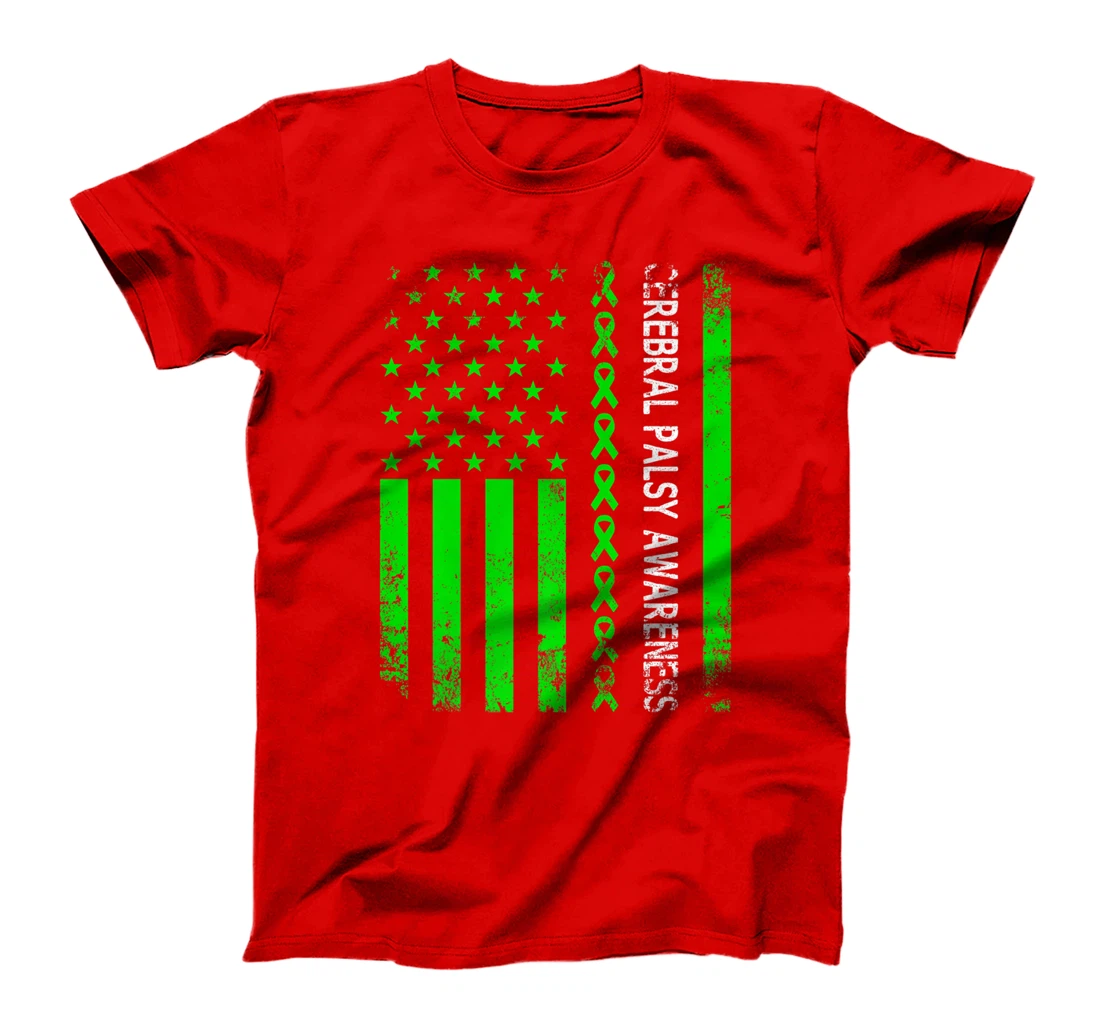 Vintage Cerebral Palsy Awareness Month American Flag CP T-Shirt, Women T-Shirt