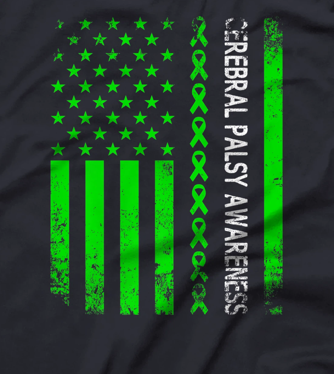 Vintage Cerebral Palsy Awareness Month American Flag CP T-Shirt, Women T-Shirt