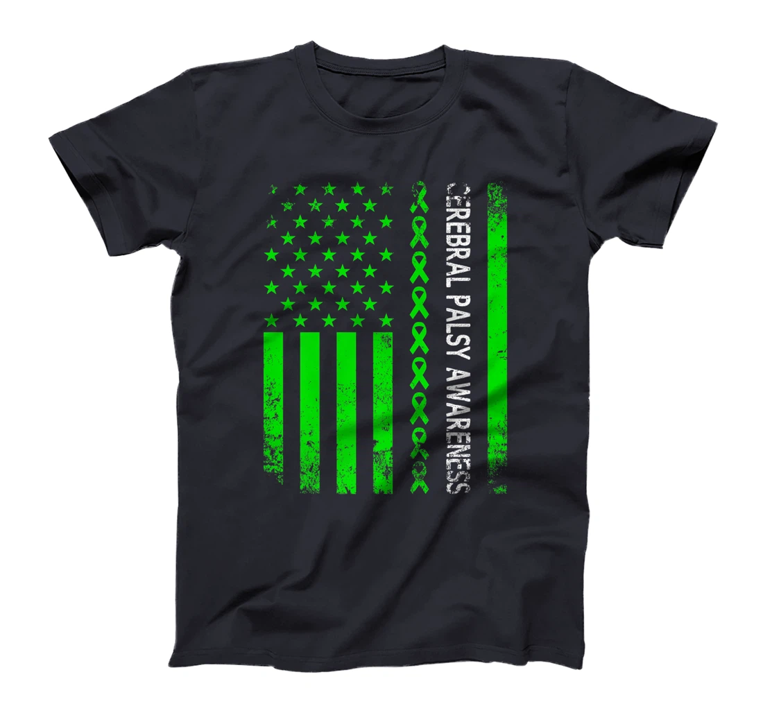 Vintage Cerebral Palsy Awareness Month American Flag CP T-Shirt, Women T-Shirt