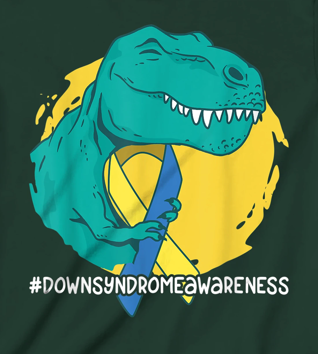 Down Syndrome Ribbon T-Rex Dino Dinosaur T-Shirt, Kid T-Shirt and Women T-Shirt