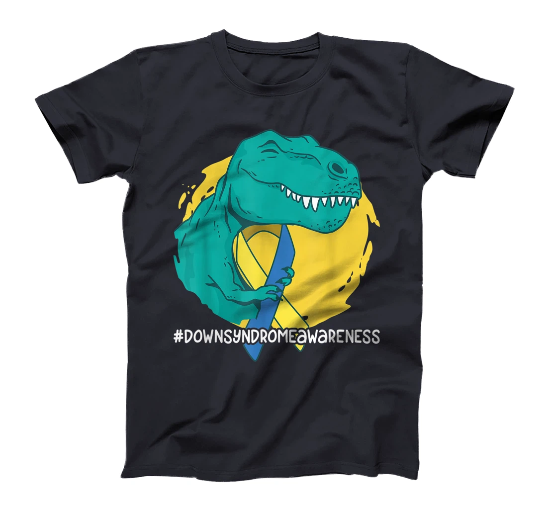 Down Syndrome Ribbon T-Rex Dino Dinosaur T-Shirt, Kid T-Shirt and Women T-Shirt