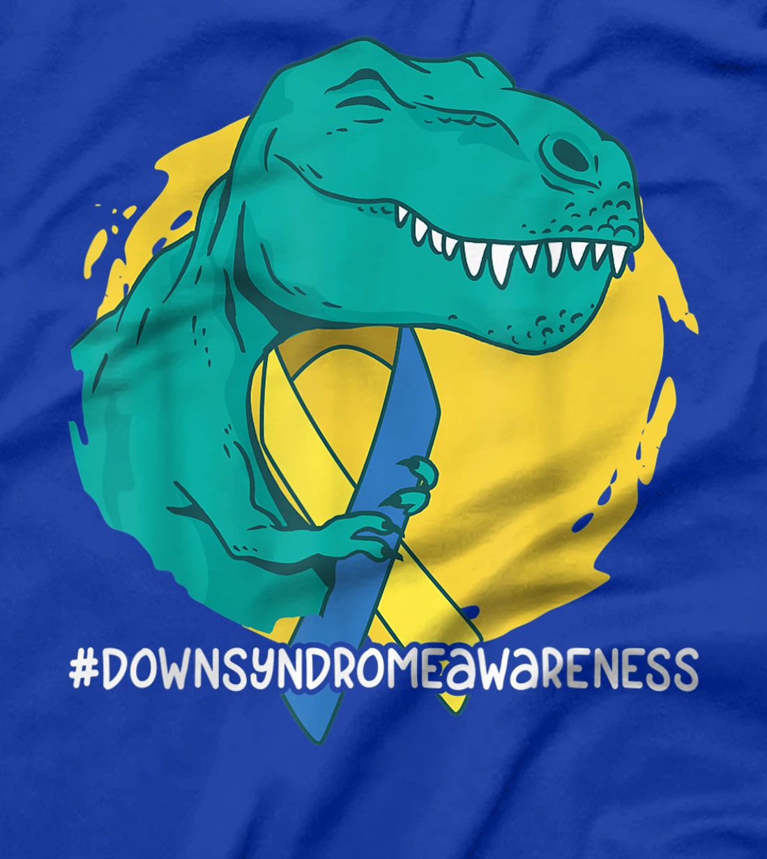 Down Syndrome Ribbon T-Rex Dino Dinosaur T-Shirt, Kid T-Shirt and Women T-Shirt