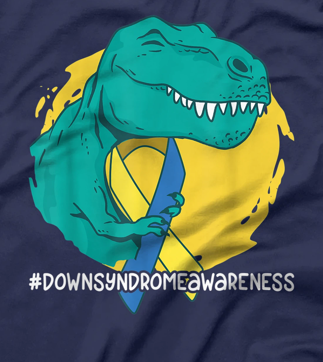 Down Syndrome Ribbon T-Rex Dino Dinosaur T-Shirt, Kid T-Shirt and Women T-Shirt
