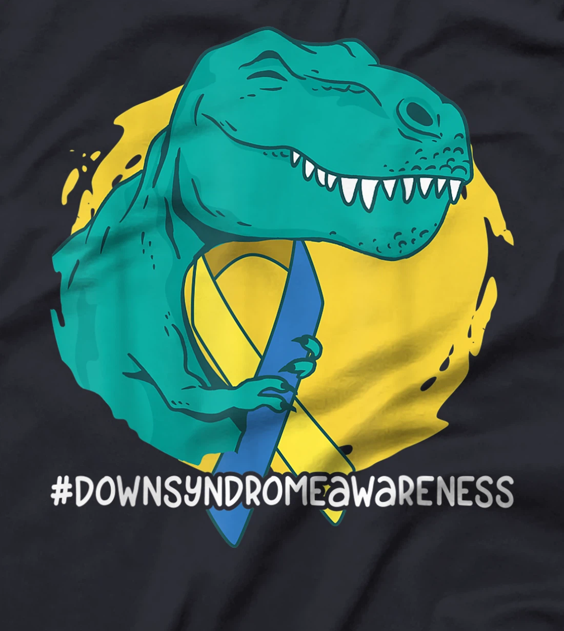Down Syndrome Ribbon T-Rex Dino Dinosaur T-Shirt, Kid T-Shirt and Women T-Shirt