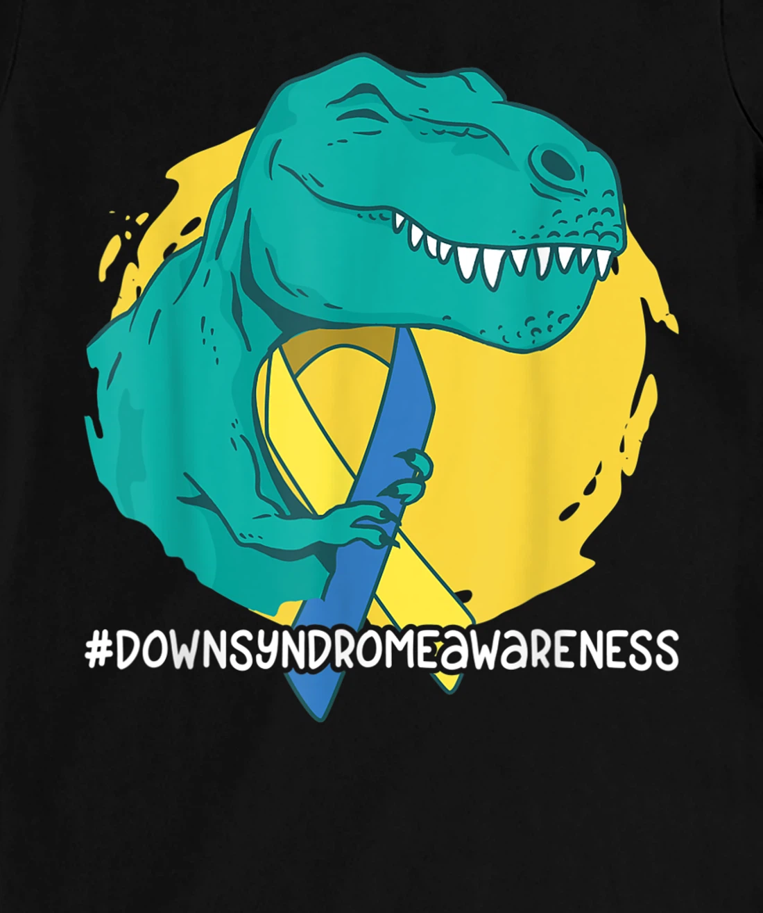 Down Syndrome Ribbon T-Rex Dino Dinosaur T-Shirt, Kid T-Shirt and Women T-Shirt