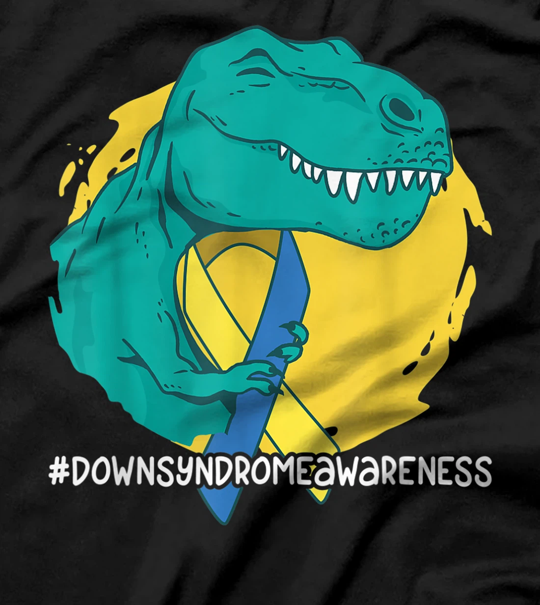Down Syndrome Ribbon T-Rex Dino Dinosaur T-Shirt, Kid T-Shirt and Women T-Shirt