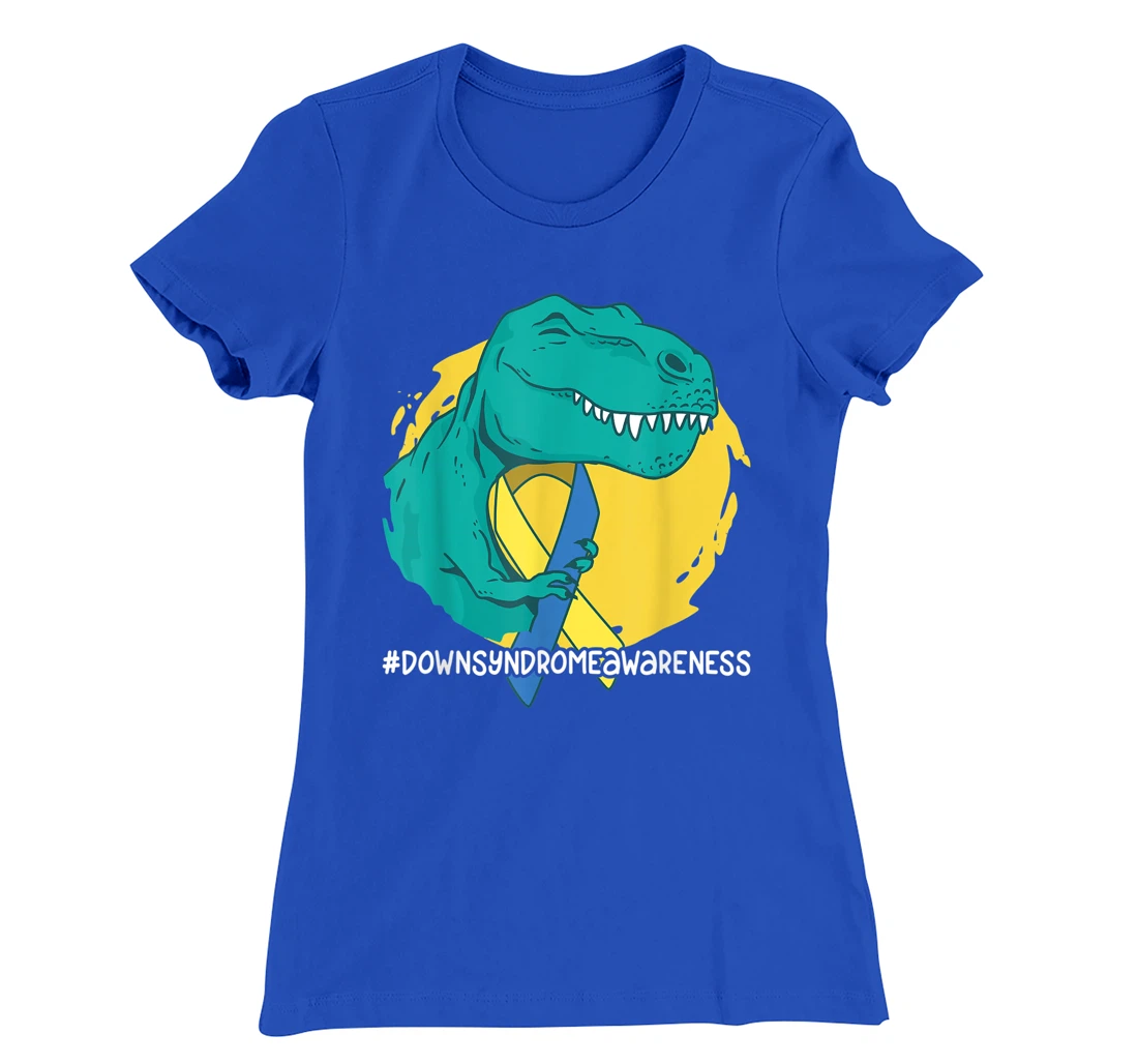 Down Syndrome Ribbon T-Rex Dino Dinosaur T-Shirt, Kid T-Shirt and Women T-Shirt