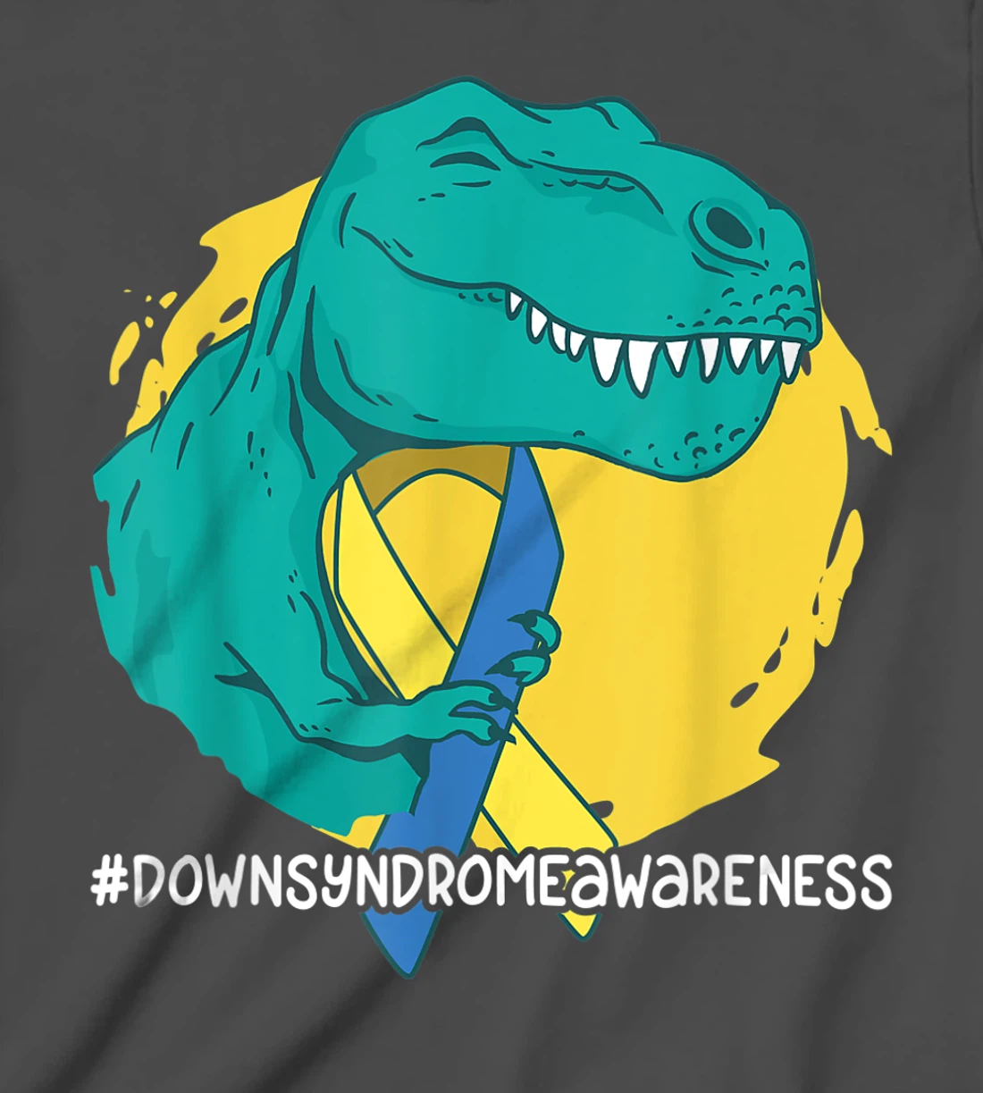 Down Syndrome Ribbon T-Rex Dino Dinosaur T-Shirt, Kid T-Shirt and Women T-Shirt