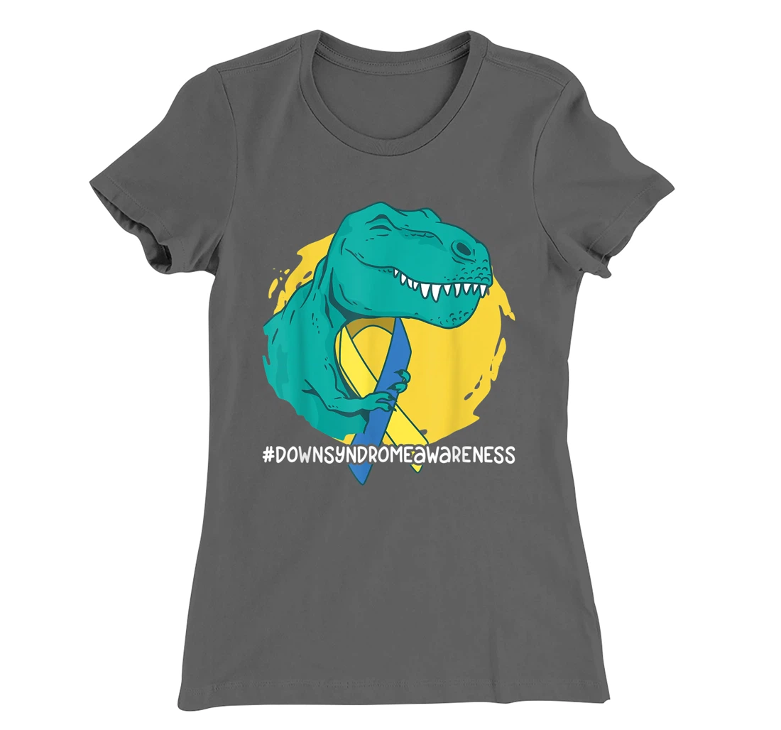 Down Syndrome Ribbon T-Rex Dino Dinosaur T-Shirt, Kid T-Shirt and Women T-Shirt
