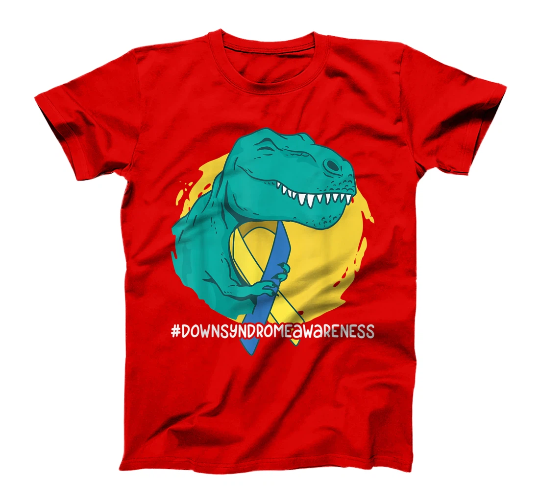 Down Syndrome Ribbon T-Rex Dino Dinosaur T-Shirt, Kid T-Shirt and Women T-Shirt