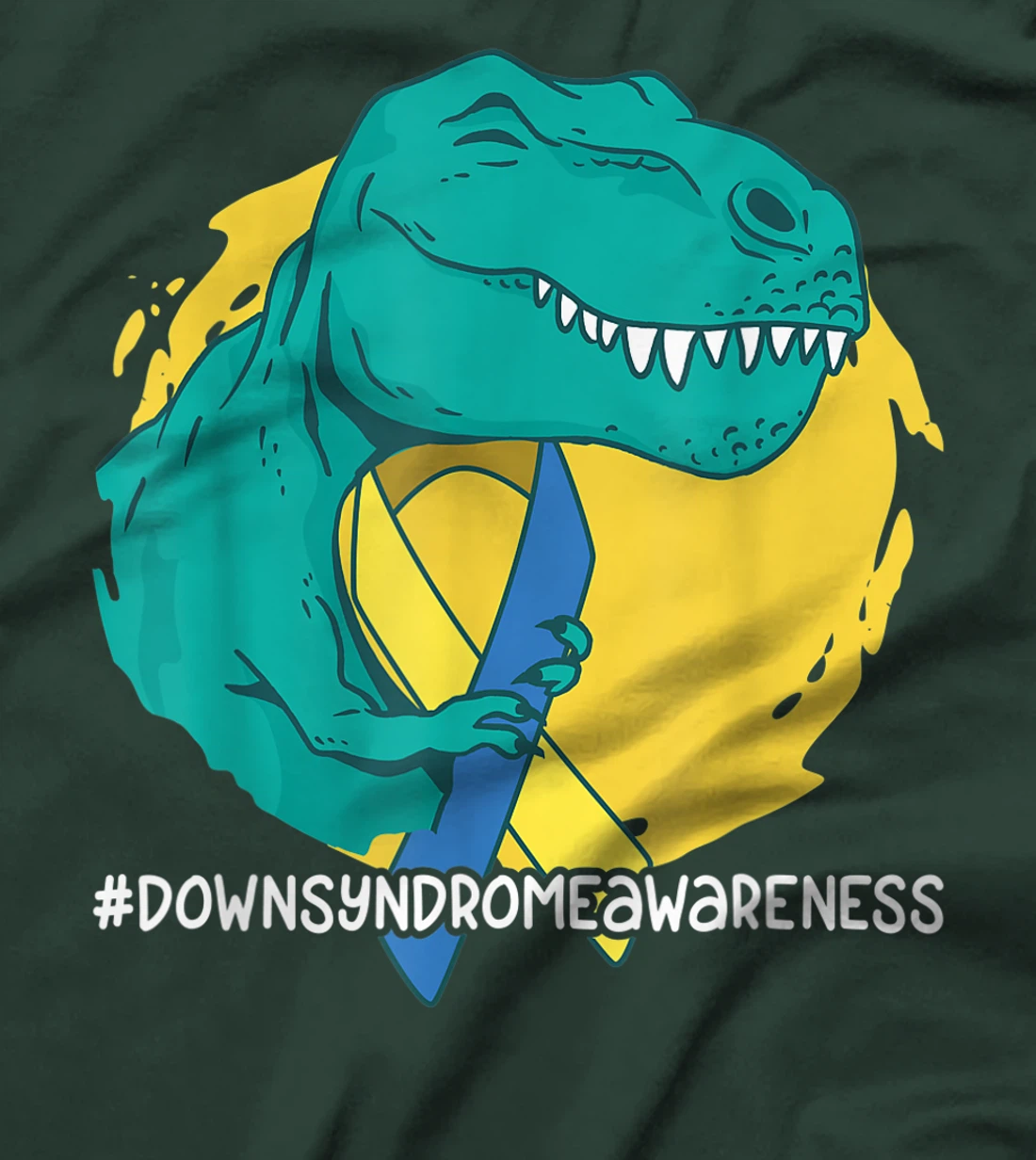 Down Syndrome Ribbon T-Rex Dino Dinosaur T-Shirt, Kid T-Shirt and Women T-Shirt