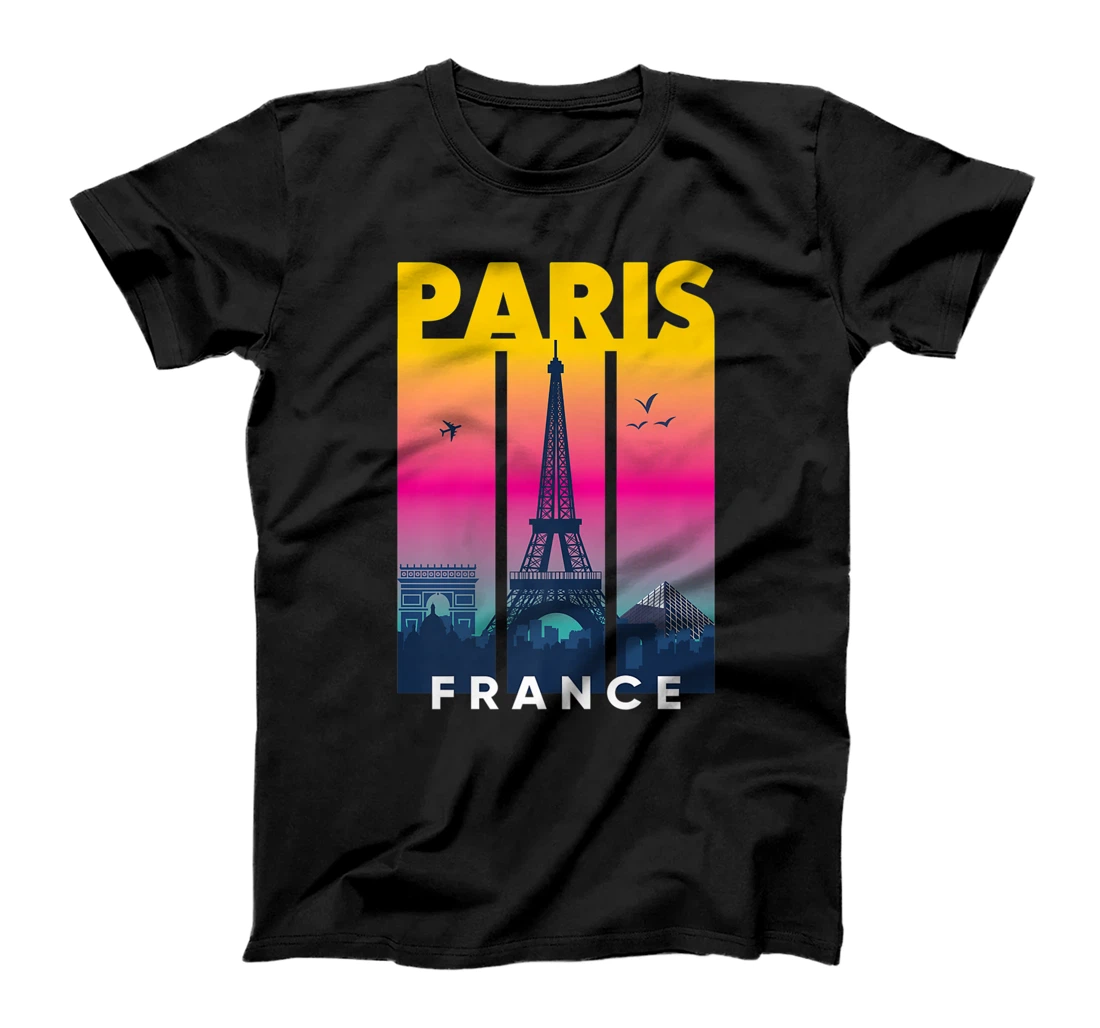 Cool Vibrant Paris France Eiffel Tower Skyline City of Light T-Shirt, Kid T-Shirt and Women T-Shirt
