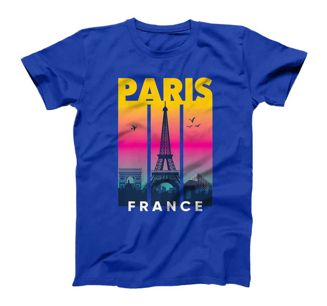 Cool Vibrant Paris France Eiffel Tower Skyline City of Light T-Shirt, Kid T-Shirt and Women T-Shirt