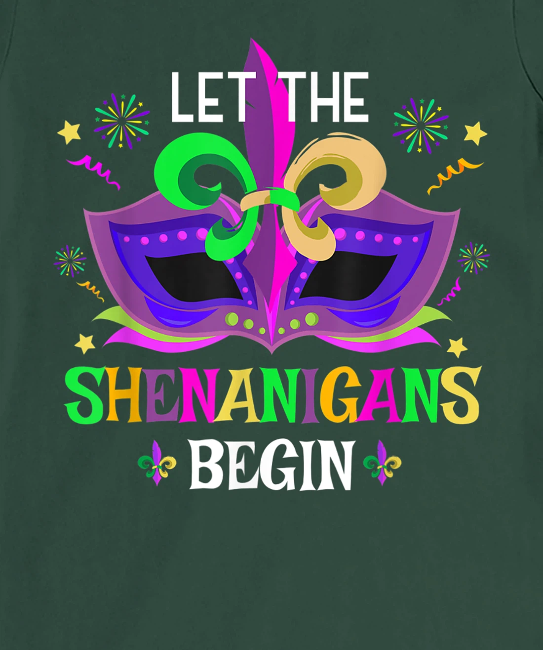 Mardi Gras Costume Mask Art Let The Shenanigans Begin Cute T-Shirt, Women T-Shirt