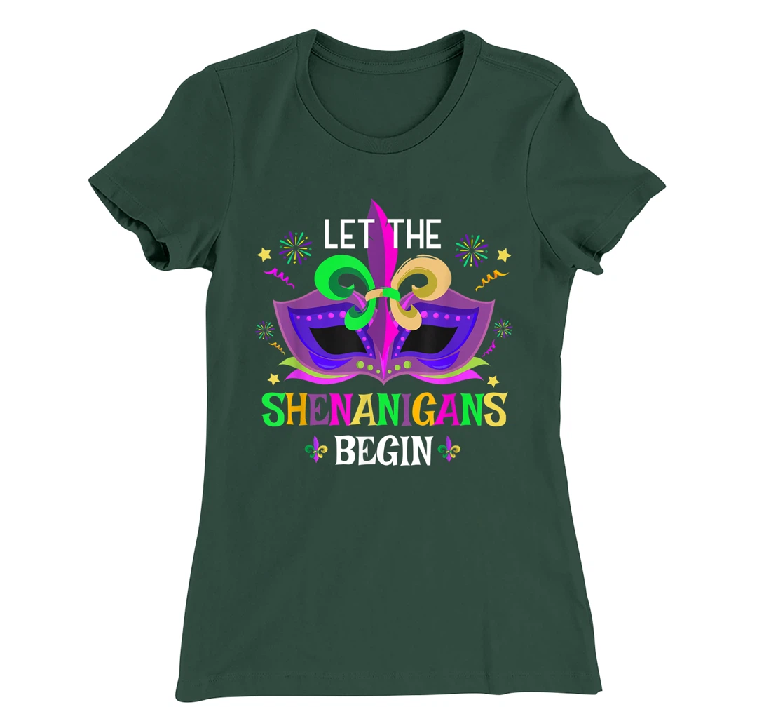 Mardi Gras Costume Mask Art Let The Shenanigans Begin Cute T-Shirt, Women T-Shirt