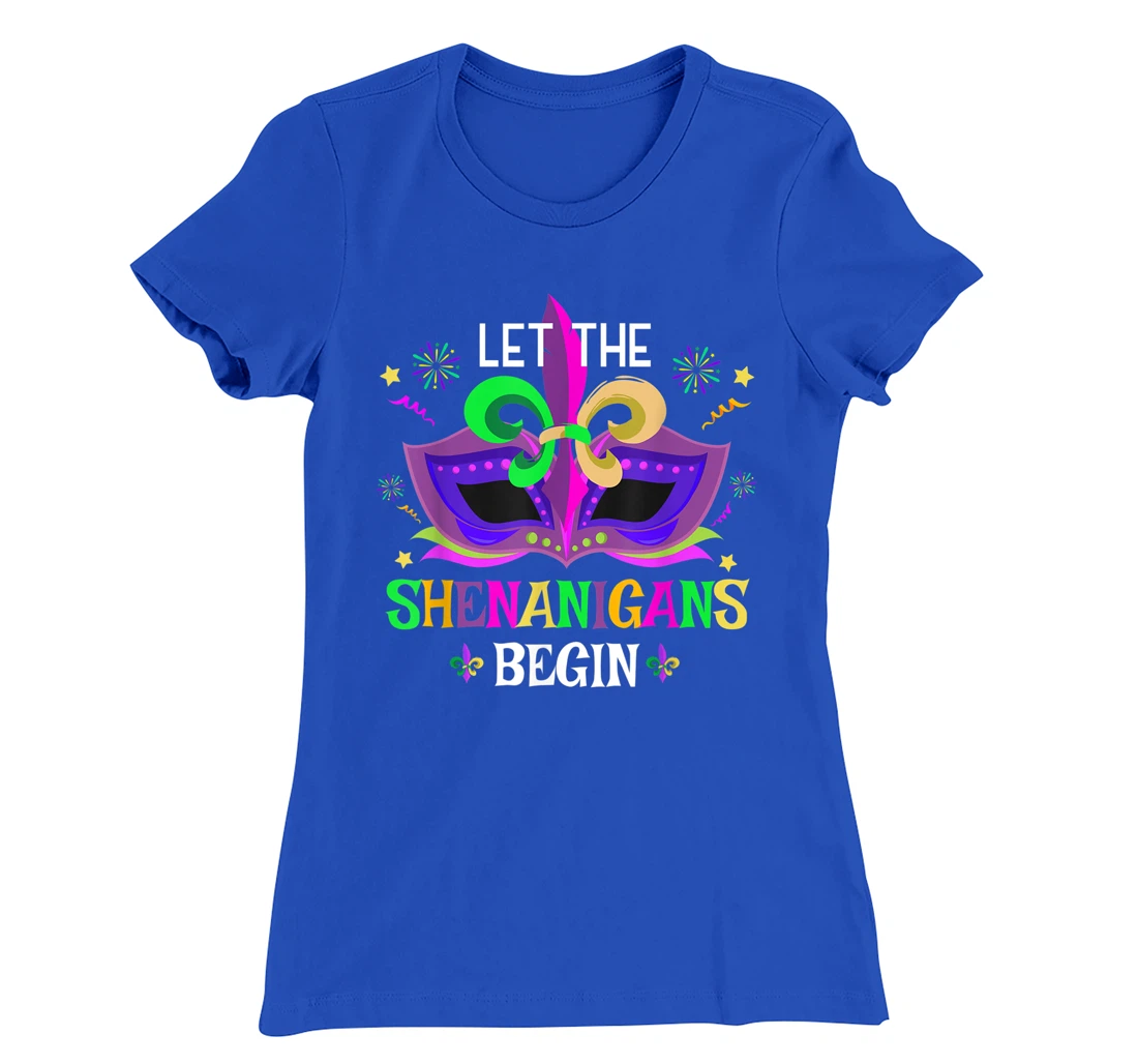 Mardi Gras Costume Mask Art Let The Shenanigans Begin Cute T-Shirt, Women T-Shirt