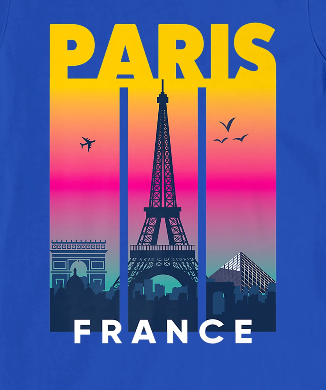 Cool Vibrant Paris France Eiffel Tower Skyline City of Light T-Shirt, Kid T-Shirt and Women T-Shirt