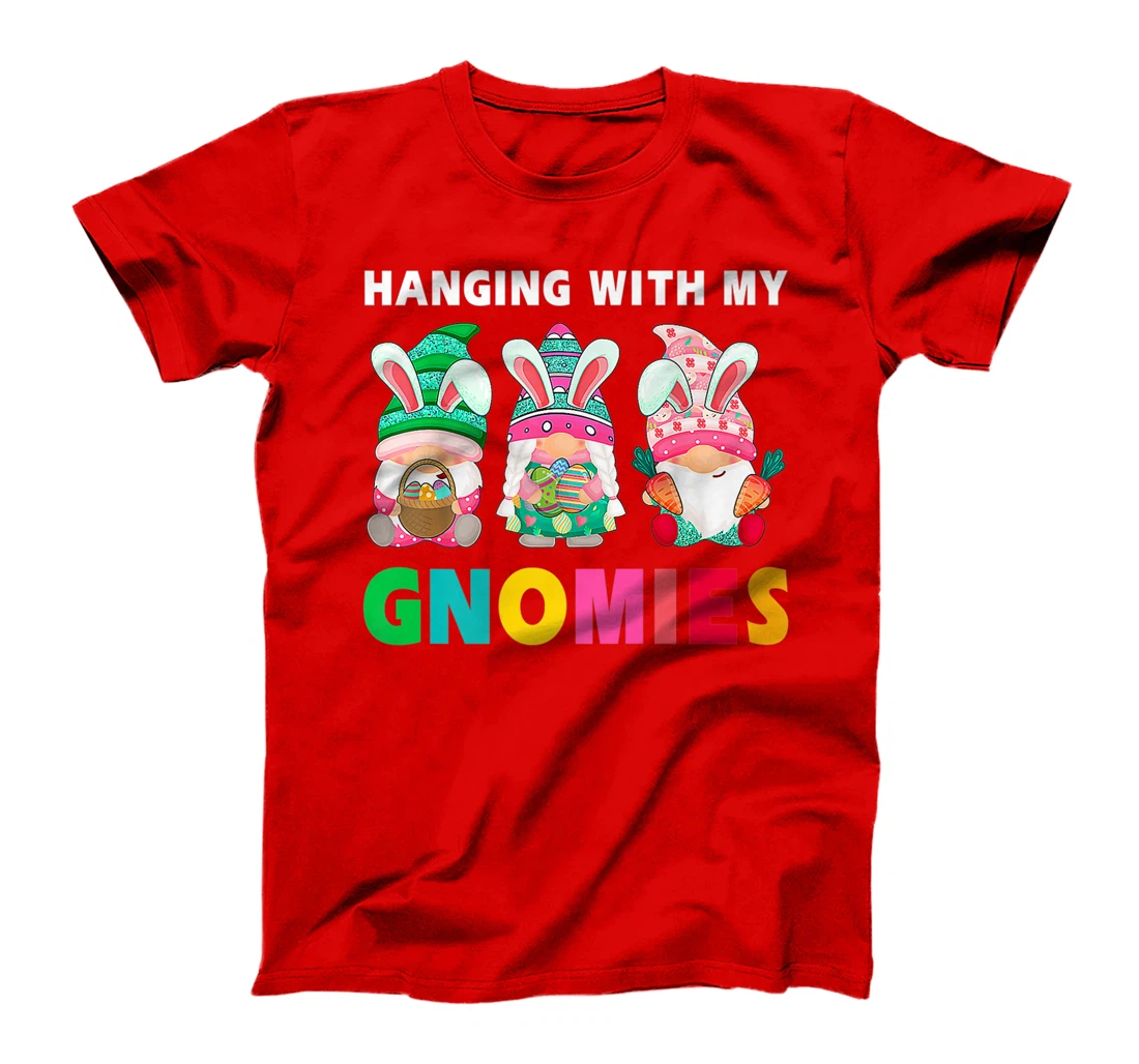 Cute Hanging With My Gnomies Bunny Gnome Hunting Egg Season T-Shirt, Women T-Shirt