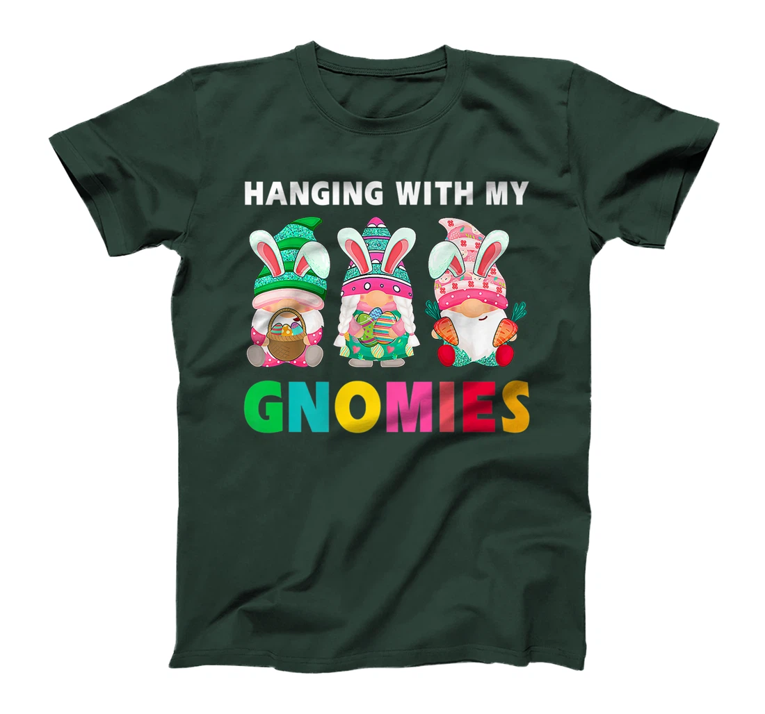 Cute Hanging With My Gnomies Bunny Gnome Hunting Egg Season T-Shirt, Women T-Shirt