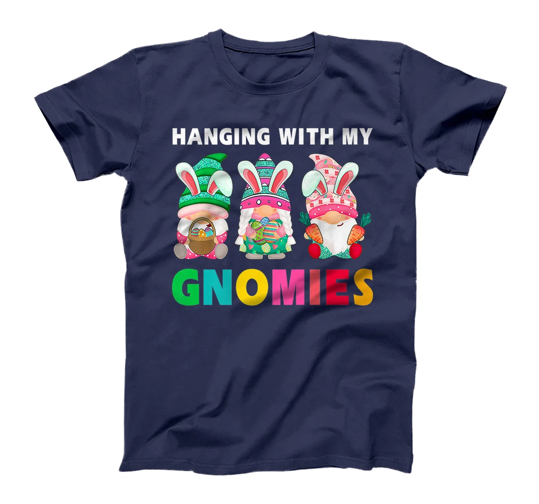 Cute Hanging With My Gnomies Bunny Gnome Hunting Egg Season T-Shirt, Women T-Shirt