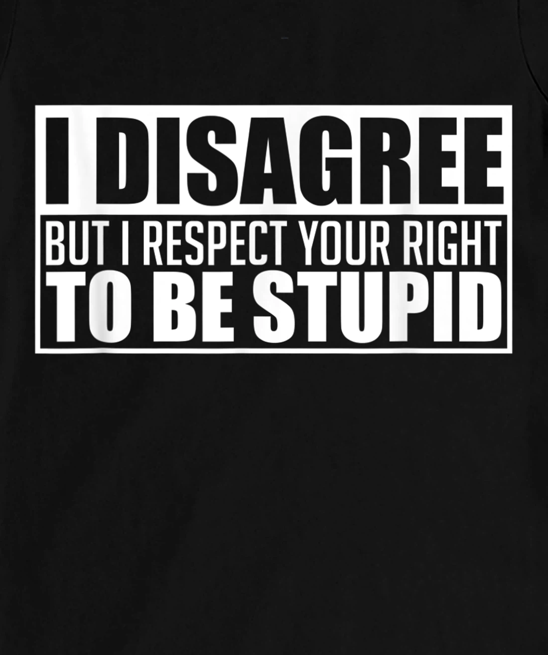 I disagree Respect your right to be stupid Graphic Novelty T-Shirt, Women T-Shirt