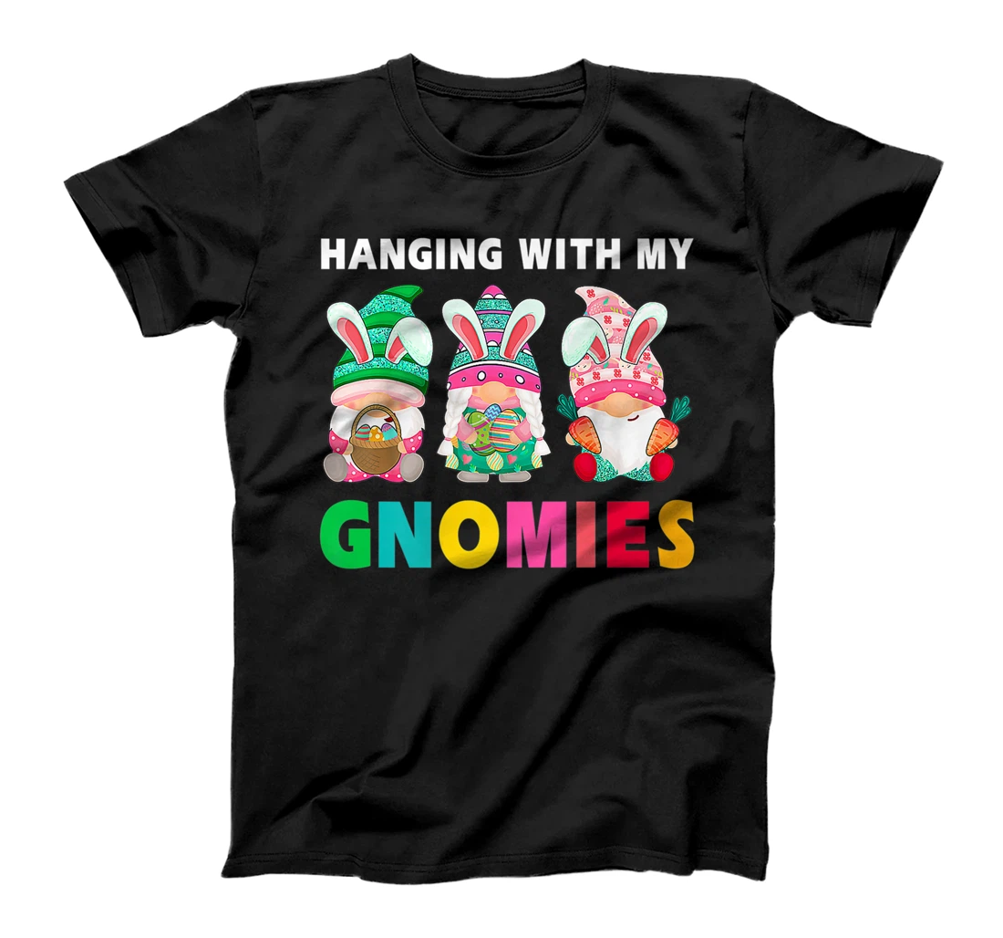 Cute Hanging With My Gnomies Bunny Gnome Hunting Egg Season T-Shirt, Women T-Shirt