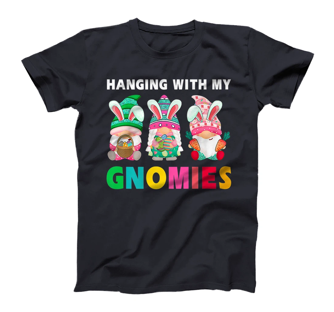 Cute Hanging With My Gnomies Bunny Gnome Hunting Egg Season T-Shirt, Women T-Shirt