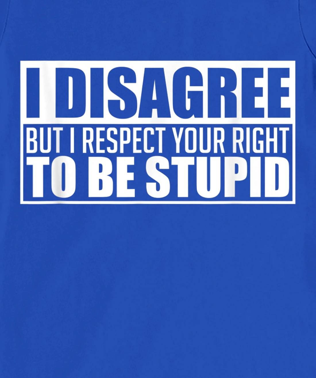 I disagree Respect your right to be stupid Graphic Novelty T-Shirt, Women T-Shirt